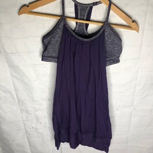 Lululemon Womens No Limits Tank Top Concord Grape Purple Built-In-Bra Size 6